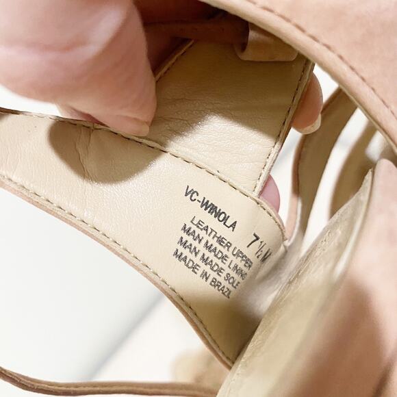 Vince Camuto winola nude lace up block heels size 7.5 - Picture 8 of 10